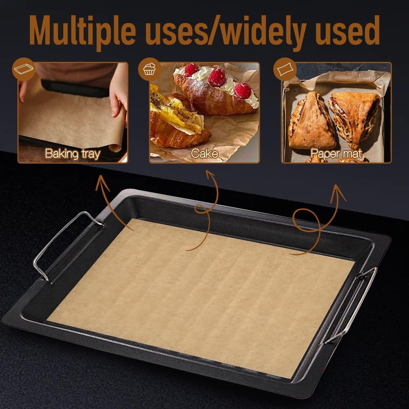 100Pcs Parchment Paper Sheets, 9x13 In 12x16 Inches, Unbleached Natural gallery