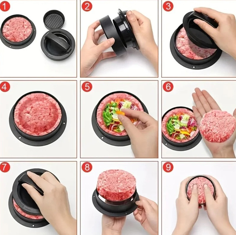 1 Set Non-stick Hamburger & Meat Pie Mold – Perfect for Kitchen and Home Cooking gallery