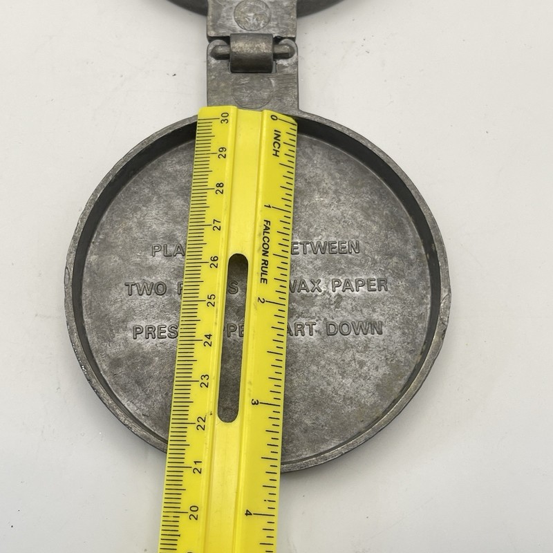 Vintage Farm Decor, Metal Hamburger Patty Press, Cow, Steer, Embossed Design 3.5 gallery