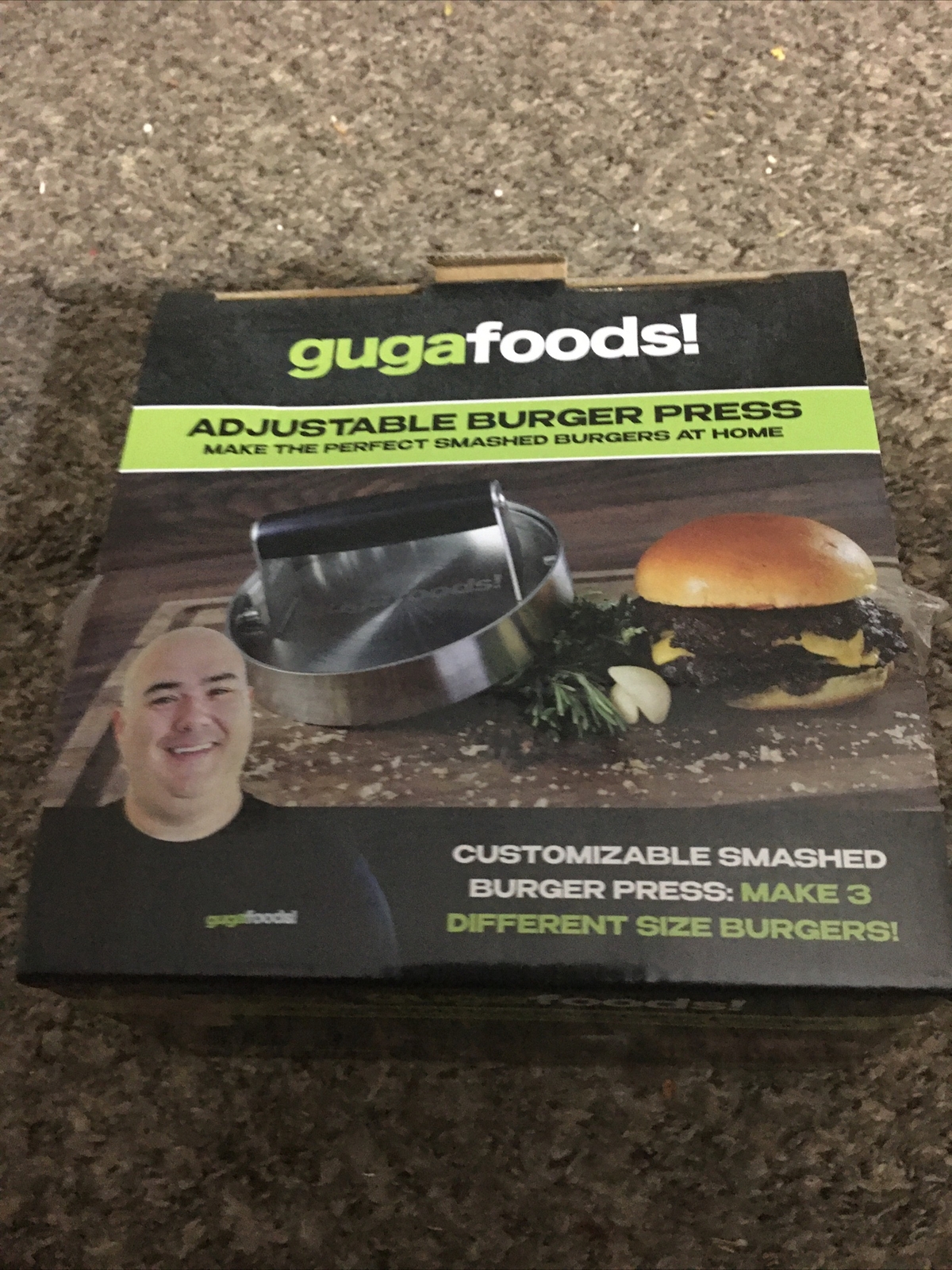 Guga Foods- Adjustable Burger Press, Stainless Steel Hamburger and Smashed Patty gallery