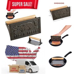 Elegant Heavy-Duty Bacon Press – Rectangular Cast Iron Press for All Stovetops