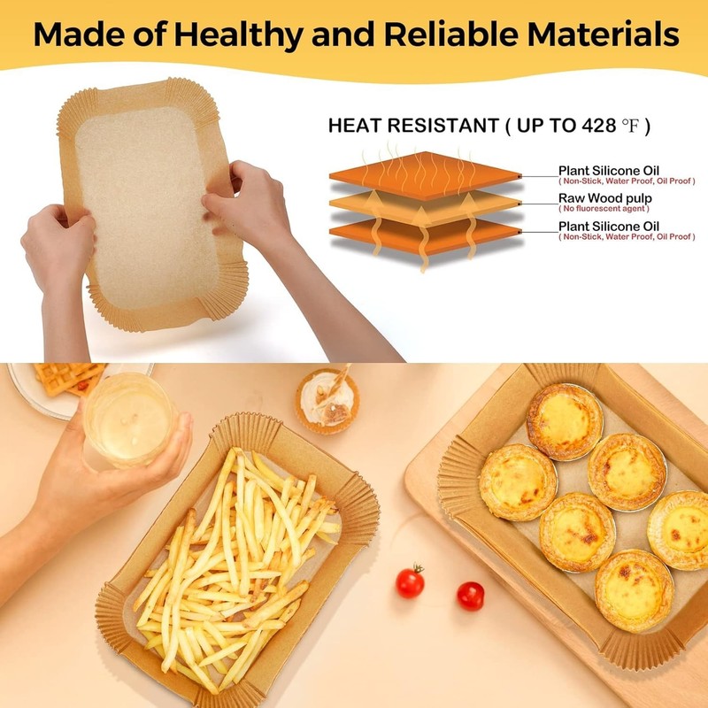 VITAPREP 100 Pcs Air Fryer Parchment Paper Liners, 8.6x5.5 Inch Large, Nature gallery