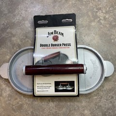 Jim Beam Non Stick Heavy Duty Aluminum Double Burger Grilling Patty Press JB0169