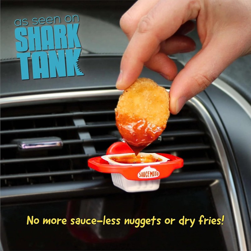 2 Pack Dip Clip In-Car Sauce Holder for Ketchup Dipping Sauces Shark Tank Black gallery