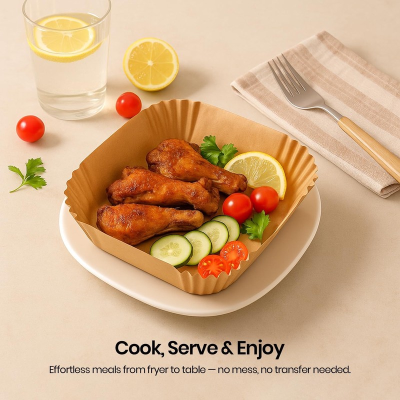 AAFEEN 125 Pcs Square Air Fryer Liners 8 Inch - Disposable Large, gallery