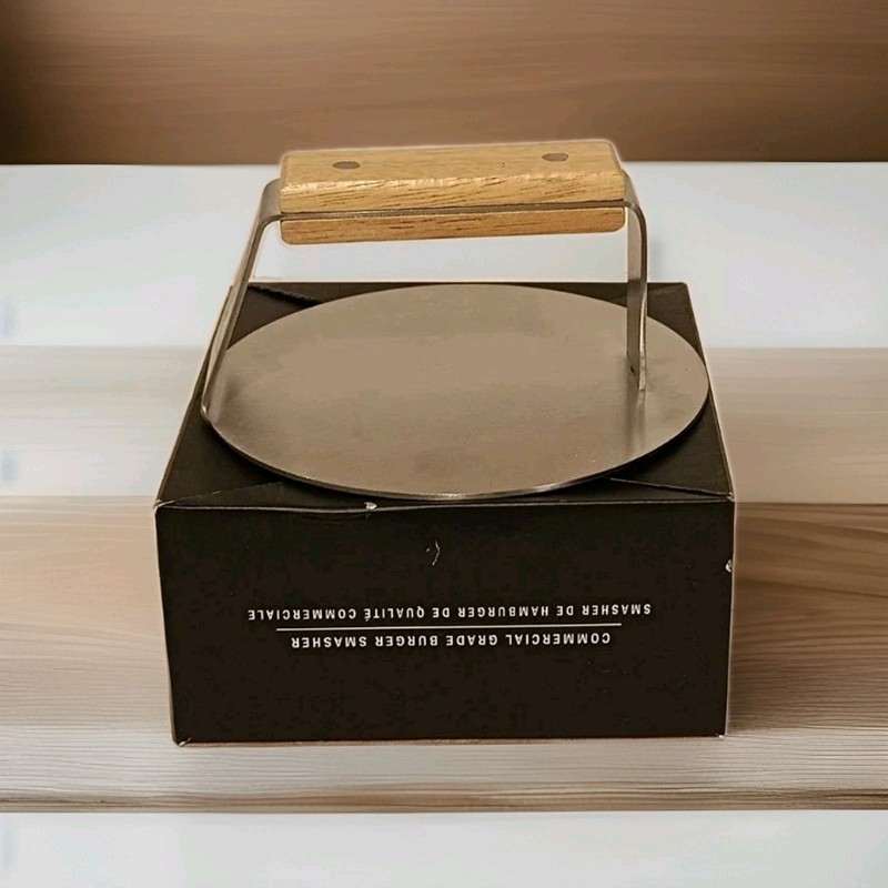 The Sasquash 6" Smash Burger Press Made In USA Welded Stainless Steel WideHandle gallery