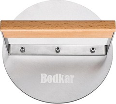 “Smash Burger Press Stainless Steel 6 Inch round Hamburger Press with Wood Handl