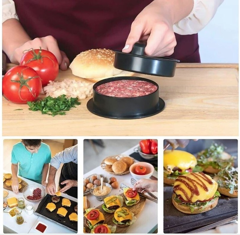 Stuffed Burger Press Kit Hamburger Patty Non Stick Molds Maker Tool Sliders BBQ gallery