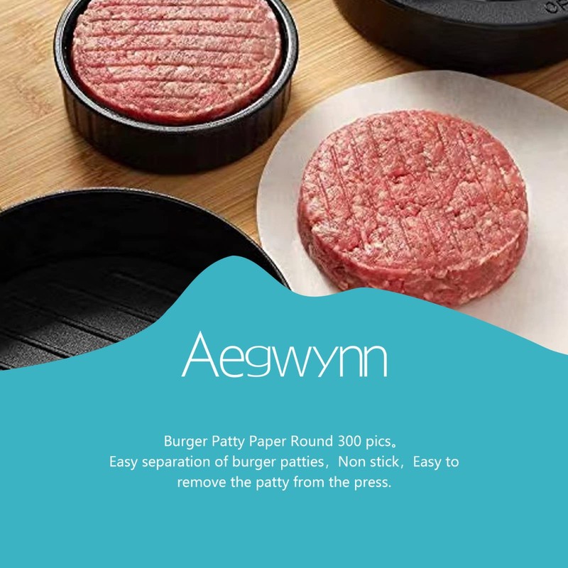 Aegwynn Hamburger Patty Paper Round 4.5 Inch 300 Pcs, Parchment inch gallery