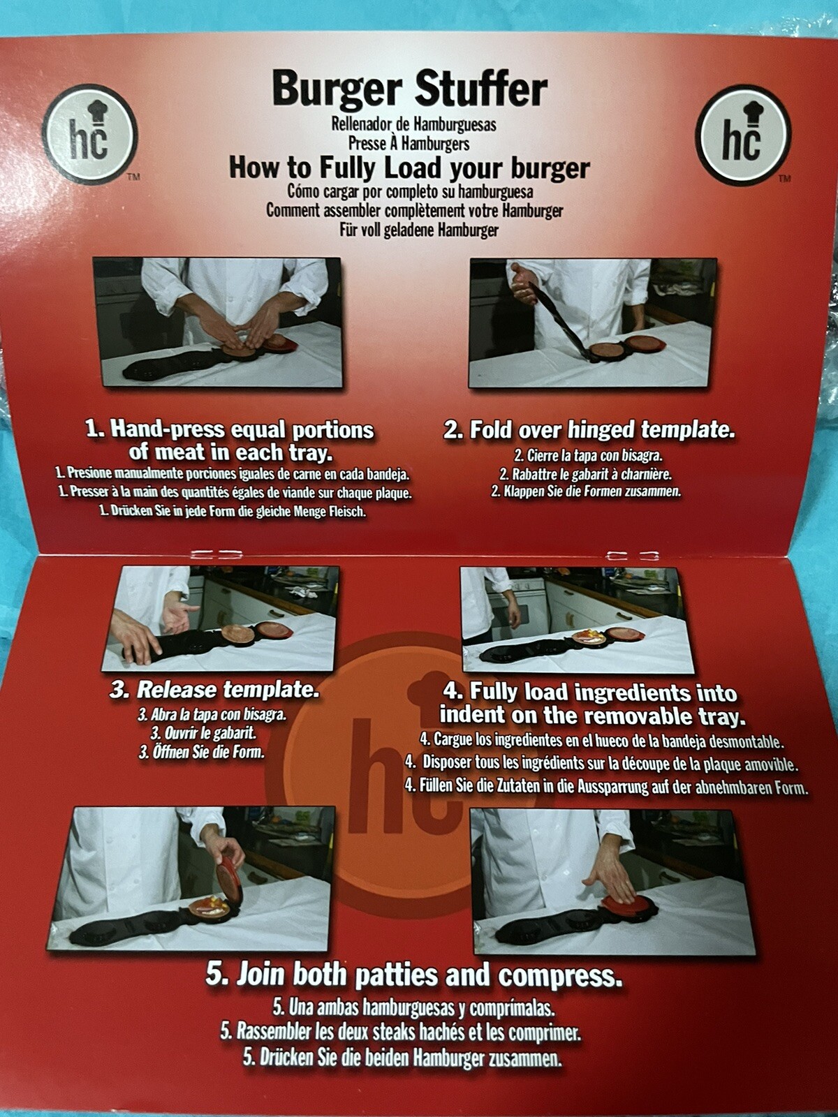 HEAD CHEF FULLY LOADED BURGER STUFFER ~ HAMBURGER NEW ~ gallery