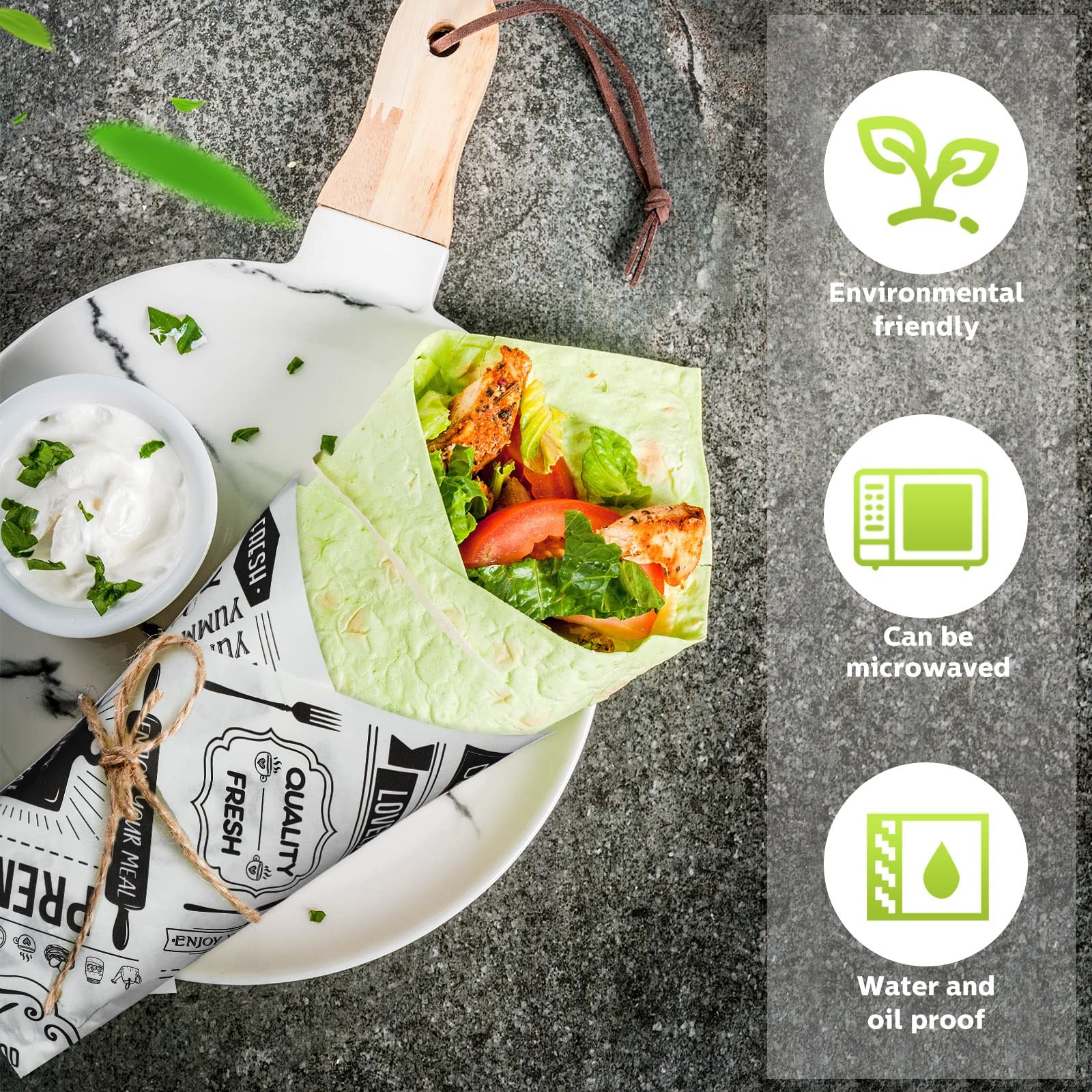 Wax Paper Sheets Deli Newsprint Food Basket Liners Sandwich 8.3 X 9.8 Inches gallery