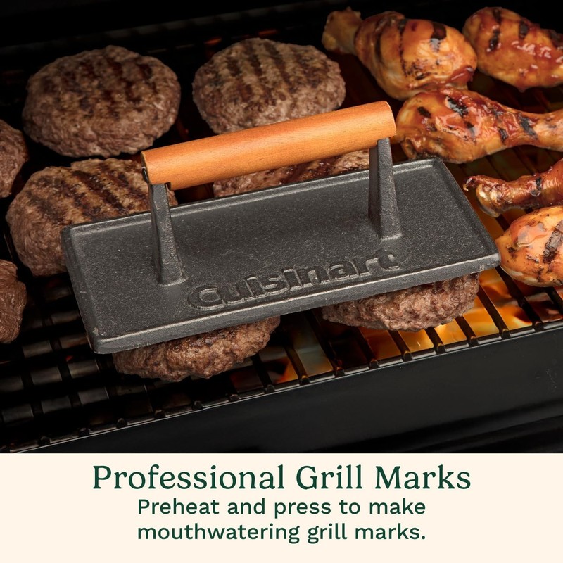 Heavy Duty Nonstick Rectangle Burger Press with Wood Handle, gallery