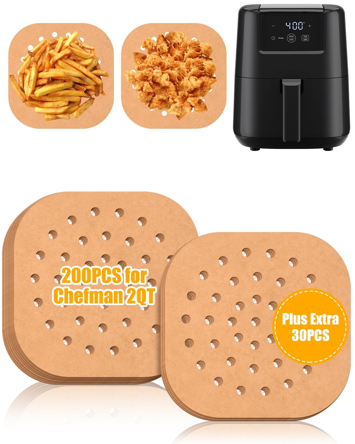230PCs Air Fryer Liners For Chefman 2QT Mini Airfryer, Parchment Paper gallery