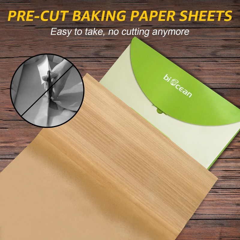 BIOCEAN 200Pcs 12x16In Unbleached 12" x 16" Half Sheet Pan, 200 Pack gallery