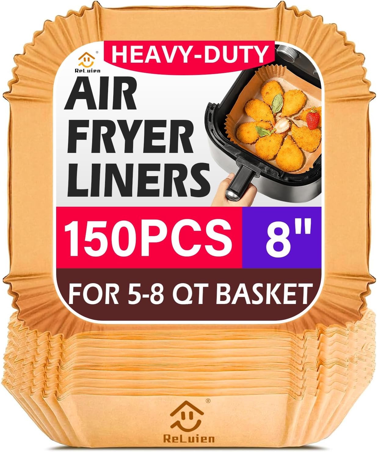 150pcs Air Fryer Liners, 8.7" Square Parchment Disposable 150pcs, Nature gallery