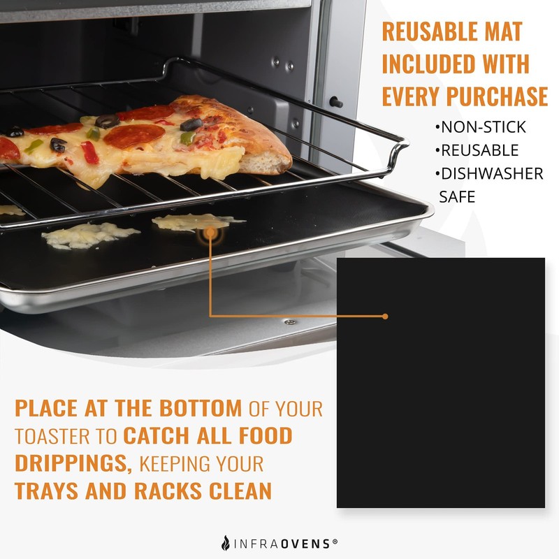 Toaster Oven Air Fryer Reusable Mats Accessories 10 x 12, 10 x Black gallery