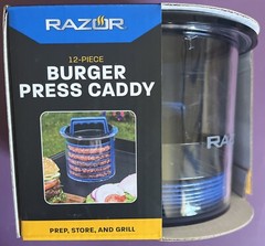 NEW Razor 12-Piece Prep & Store Burger Press Caddy with 8 Burger Patty Dividers