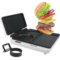 Hamburger Grill Maker by StarBlue with FREE Burger Press and Recipes eBook –