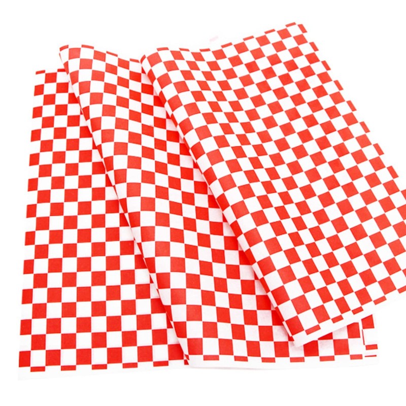 Oomcu 200 Sheets Red and White Checkered Dry Waxed Deli Large, Red/White gallery