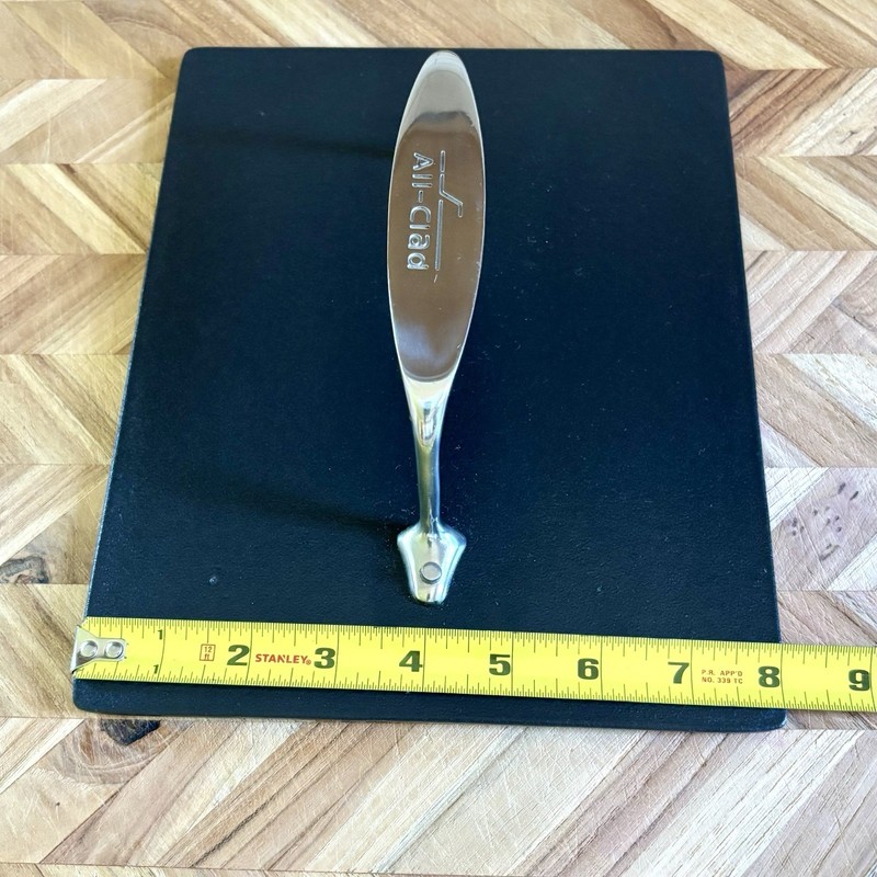 All Clad Cast Iron Burger Press / Panini Weight 10 x 8 Stainless Steel Handle gallery