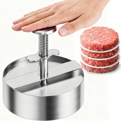 Burger Press 304 Stainless Steel, 4.5″ Patty Maker with Non-Stick Mold & Spring