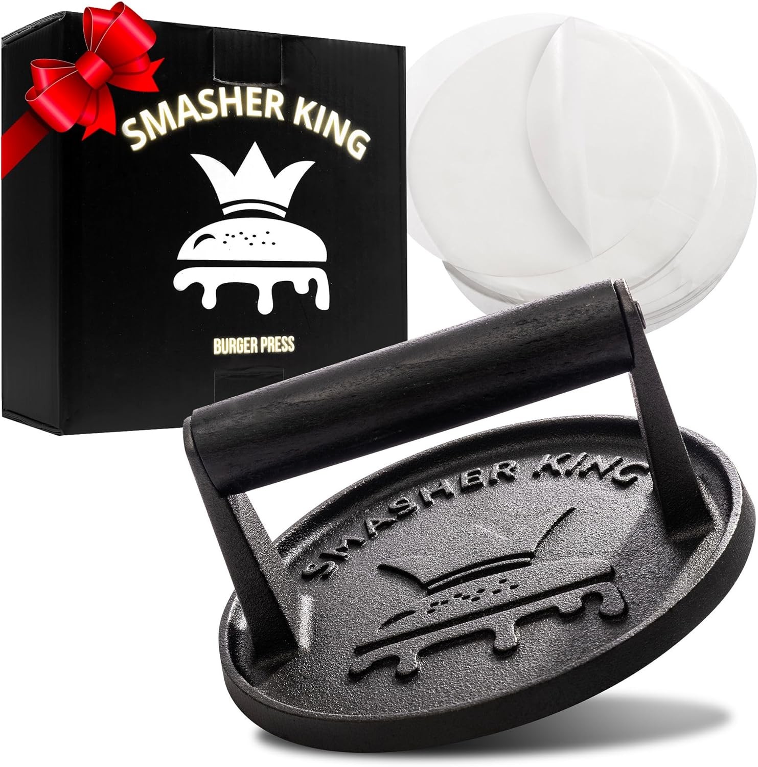 SMASHER KING™ - Premium Cast Iron Smash Burger Press incl. 25 pcs of Patty... gallery