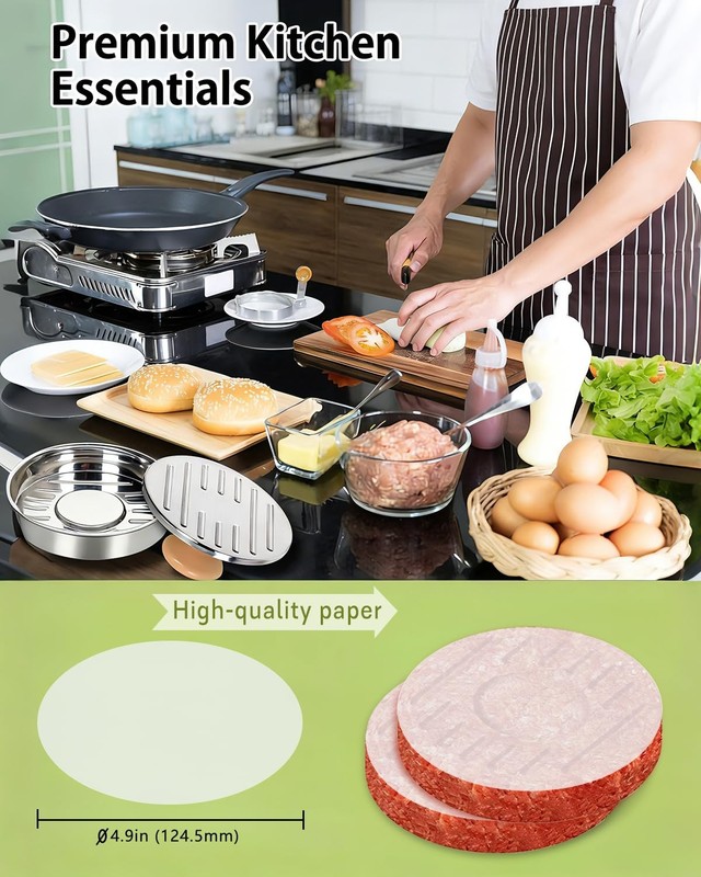 DSTHISAR Burger Press, 5”Stainless Steel Hamburger Press Patty Maker,... gallery
