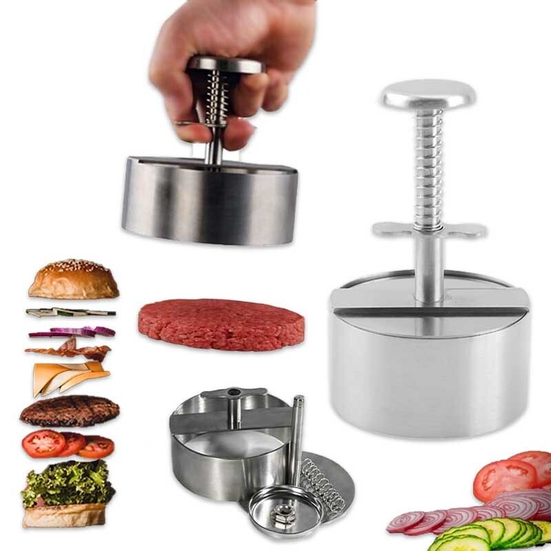 Stainless Steel Detachable BBQ Patty Maker 114MM Ideal for Perfect Hamburgers gallery
