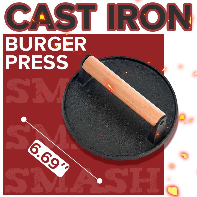 Grilliance Smash Burger Press Kit, 3 in 1 Hamburger Pack of 1, Dark Black gallery