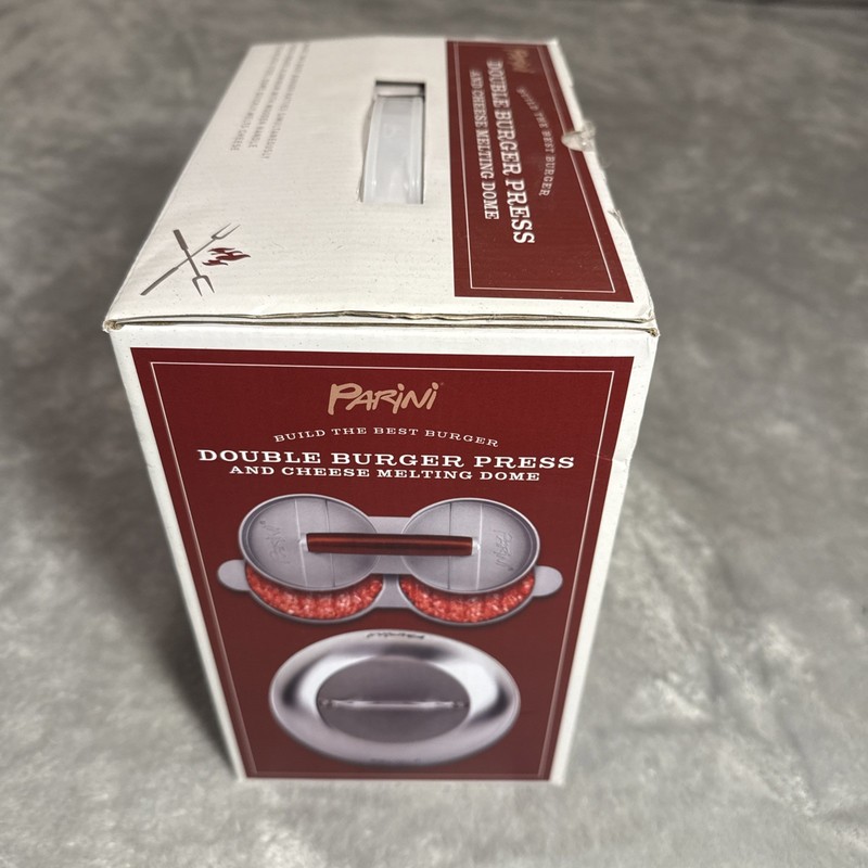 Parini Double Non-Stick Burger Press & Cheese Melting Dome 8.75" New Open Box gallery