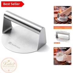 5.5-Inch Stainless Steel Non-Stick Burger Press, Ideal for Cooking Meats & Bacon