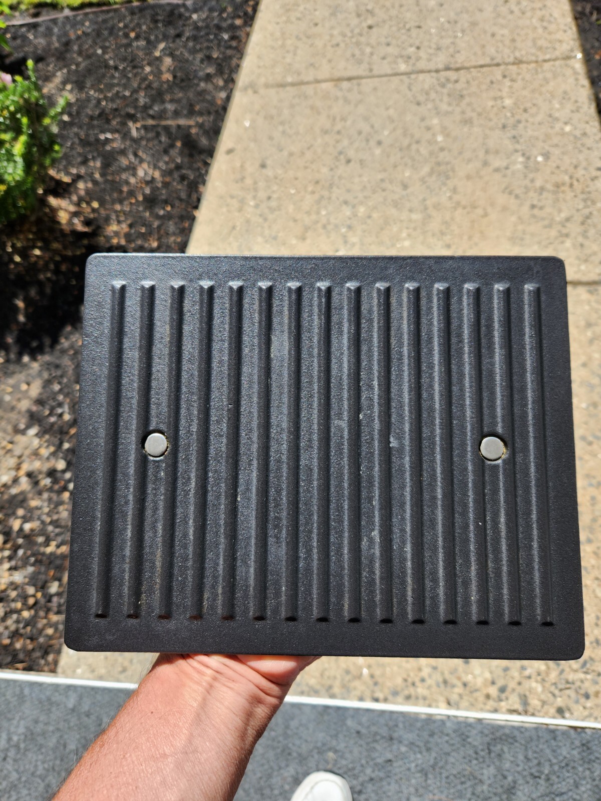 ALL-CLAD Heavy Cast Iron Burger Panini Bacon Sandwich Grill Press 8" x 10" gallery