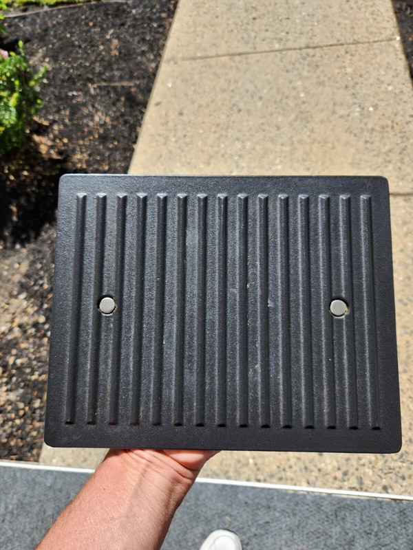ALL-CLAD Heavy Cast Iron Burger Panini Bacon Sandwich Grill Press 8" x 10" gallery