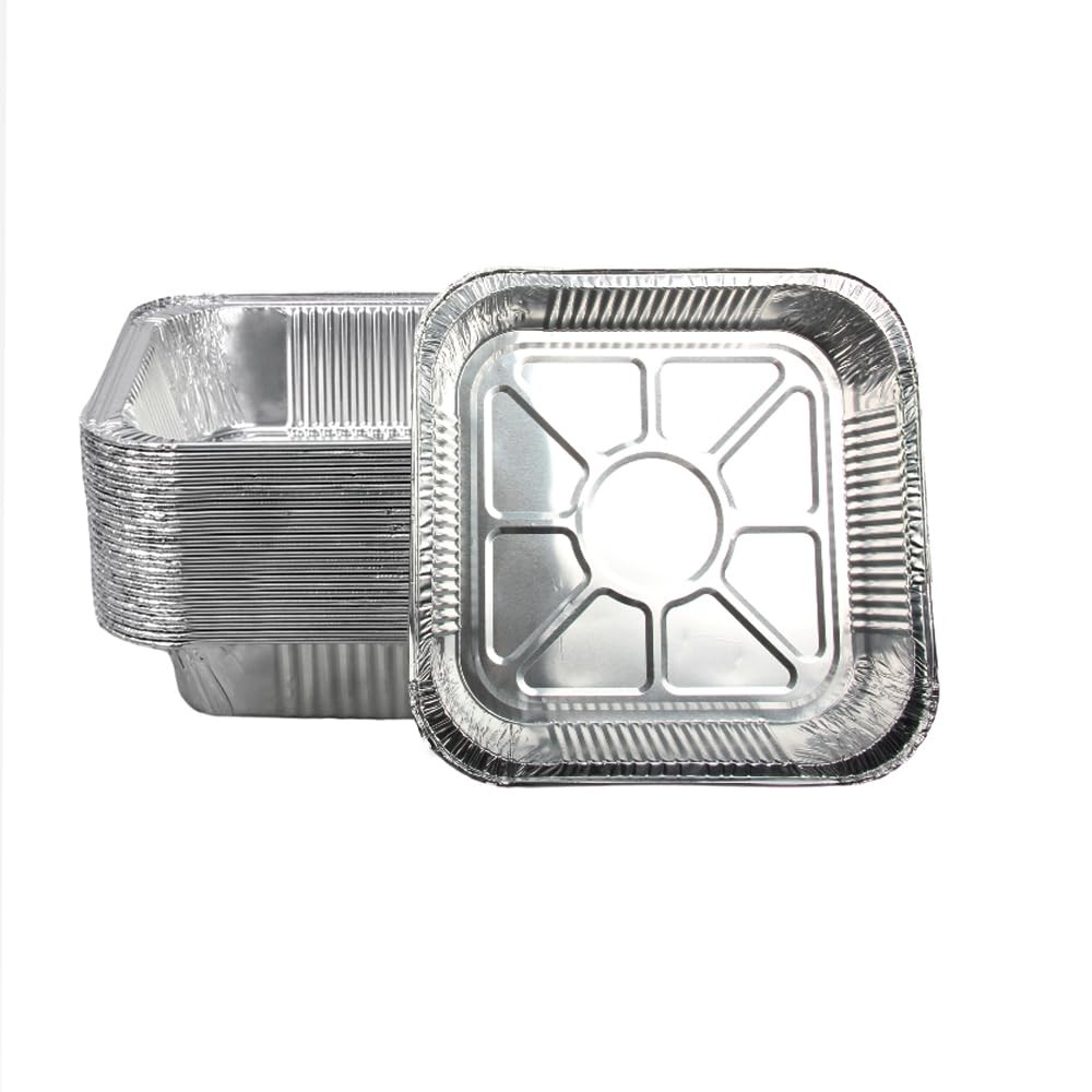 Non-Stick Disposable Air Fryer Aluminum Foil Liners 7*7 Inch-Square, Silver