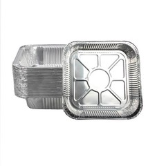 Non-Stick Disposable Air Fryer Aluminum Foil Liners 7*7 Inch-Square, Silver