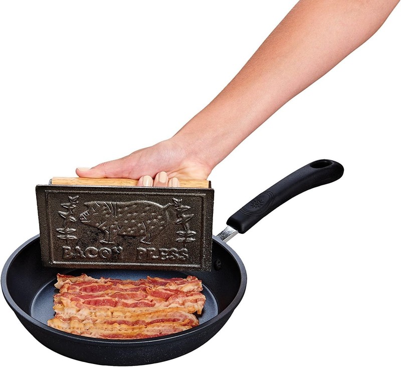 Multi-Functional Rectangular Bacon Press - Heavy-Duty Cast Iron for Easy Cooking gallery