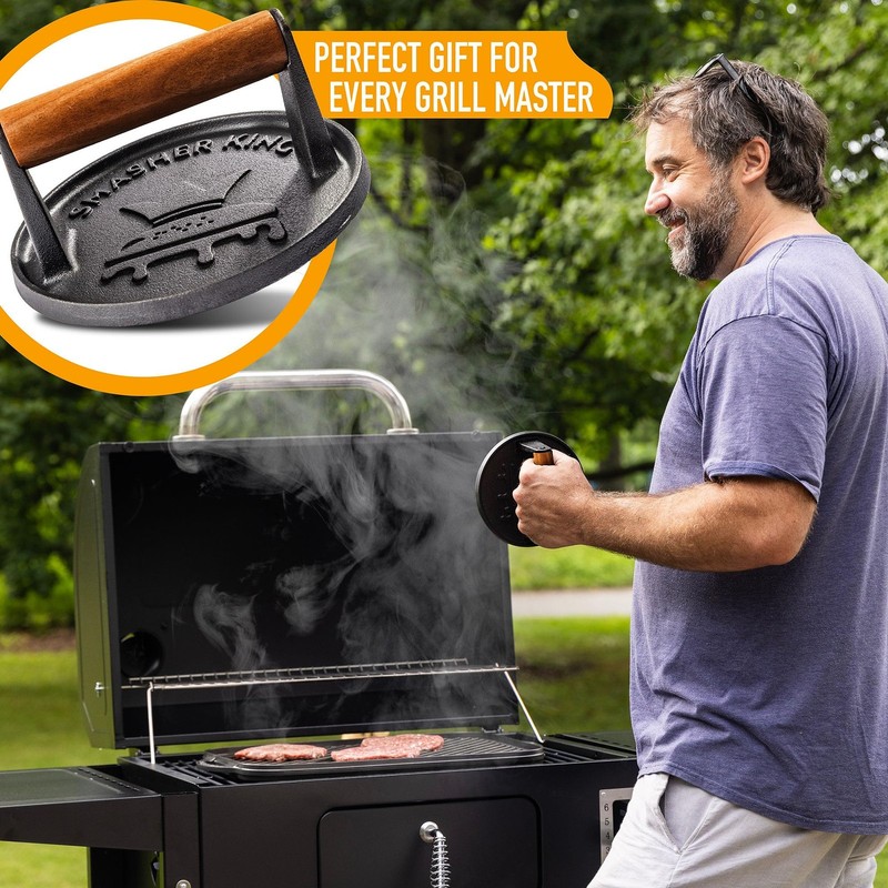 ™ - Smash Burger Press - Cast Iron Burger Smasher And Hamburger Patty Maker -... gallery