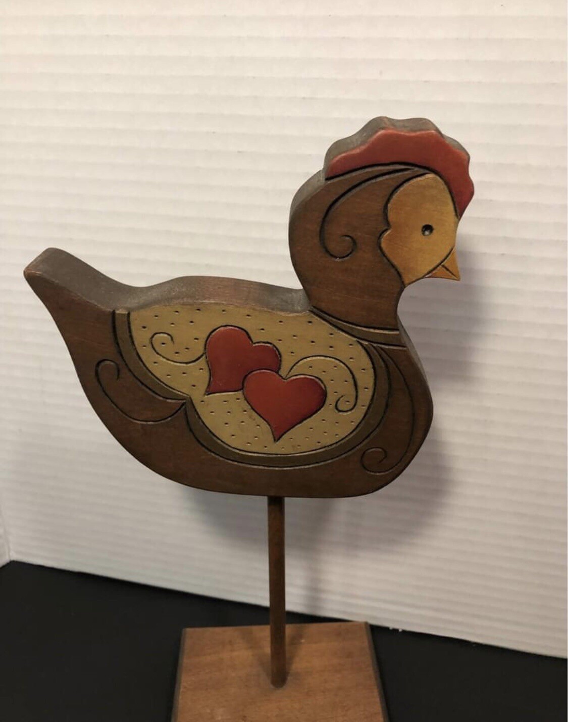 Wooden Rooster Approx 10” High Rustic Country Farmhouse Kitchen EUC gallery