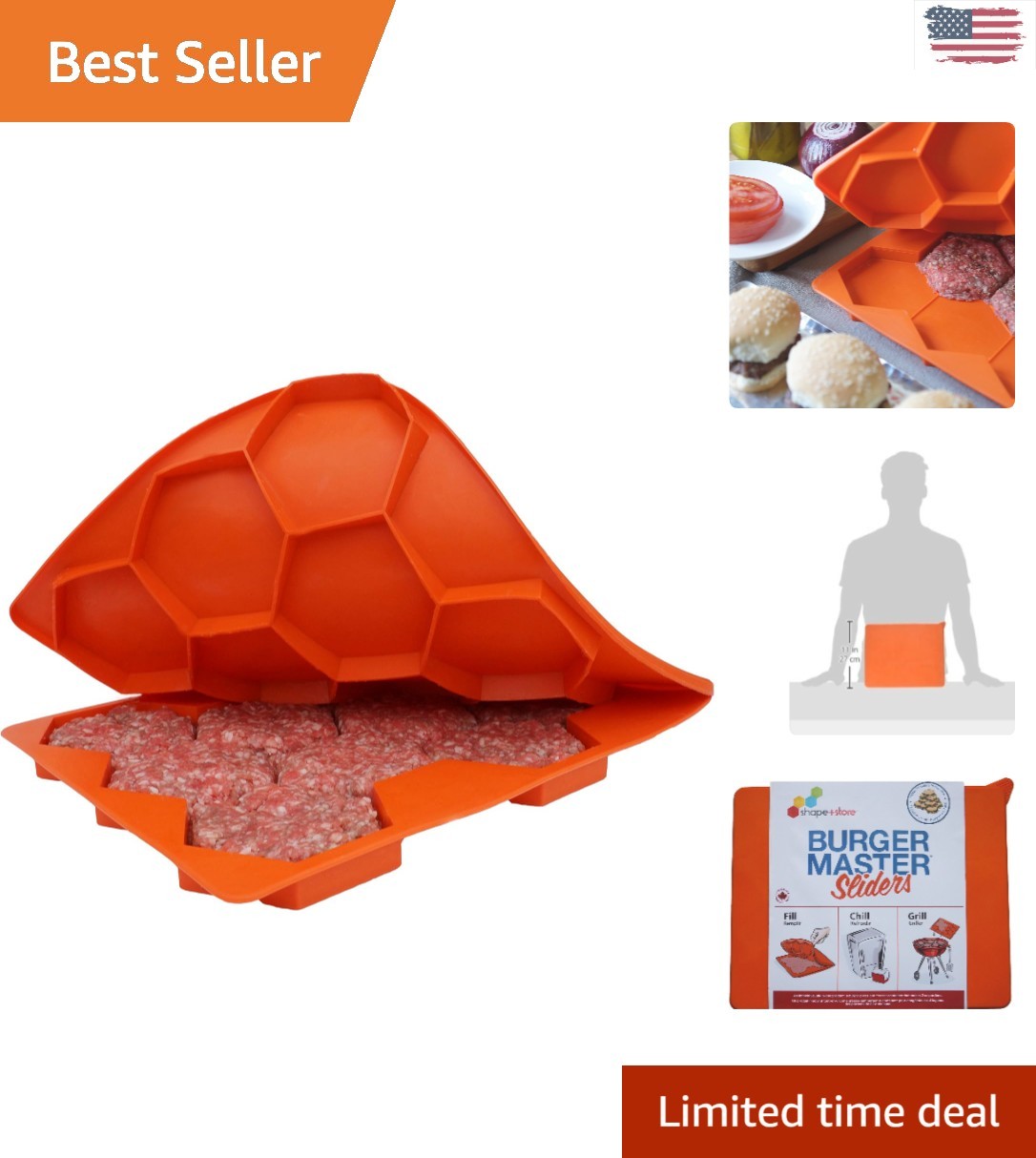 Innovative 10-Patty BPA-Free Burger Press & Freezer Container for Grilling Bliss gallery