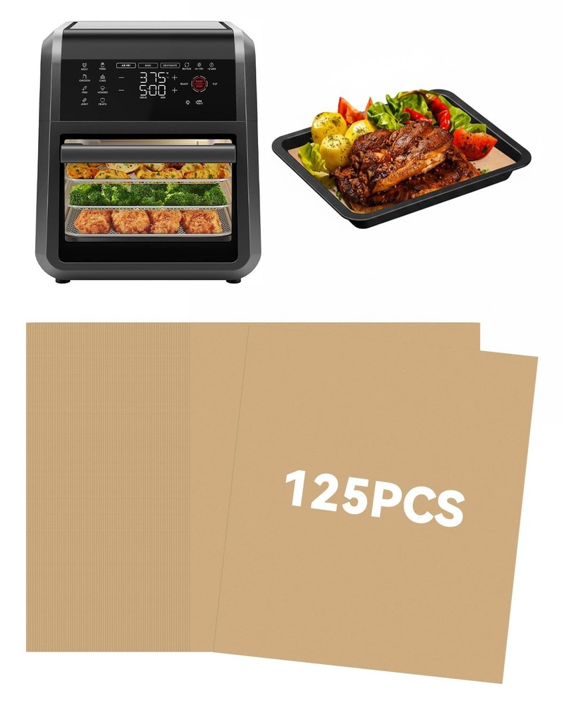 125PCs Air Fryer For Chefman 12QT Oven, Unbleached Parchment Paper