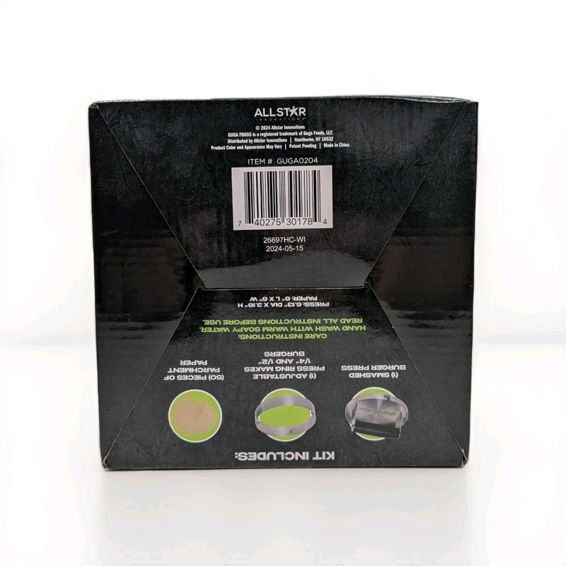 Guga Foods Adjustable Burger Press Kit – Stainless Steel, 3 Sizes, NEW gallery