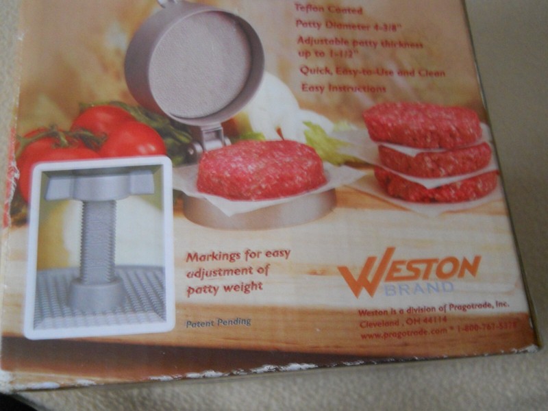 Weston Single Hamburger Press / Box & Instructions gallery