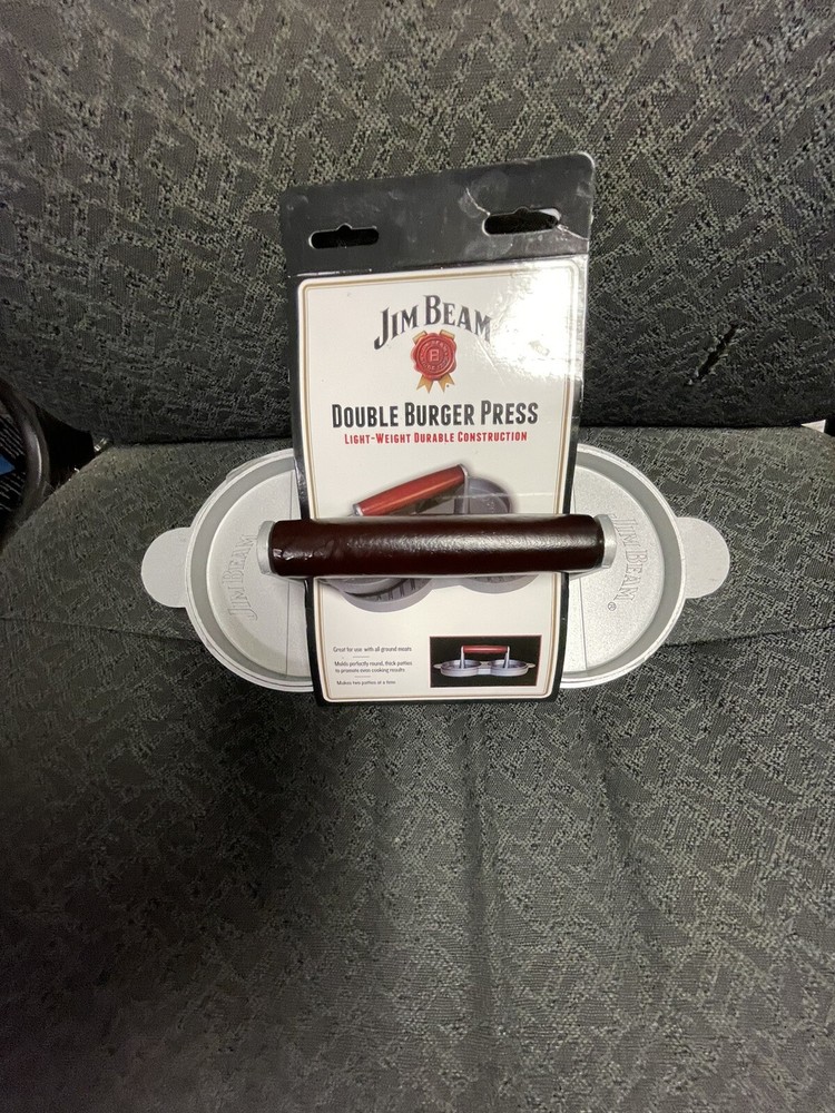 Jim Beam Non Stick Heavy Duty Aluminum Double Burger Grilling Patty Press JB0169