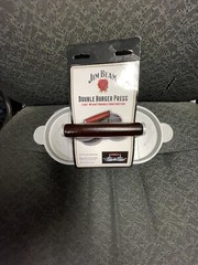 Jim Beam Non Stick Heavy Duty Aluminum Double Burger Grilling Patty Press JB0169