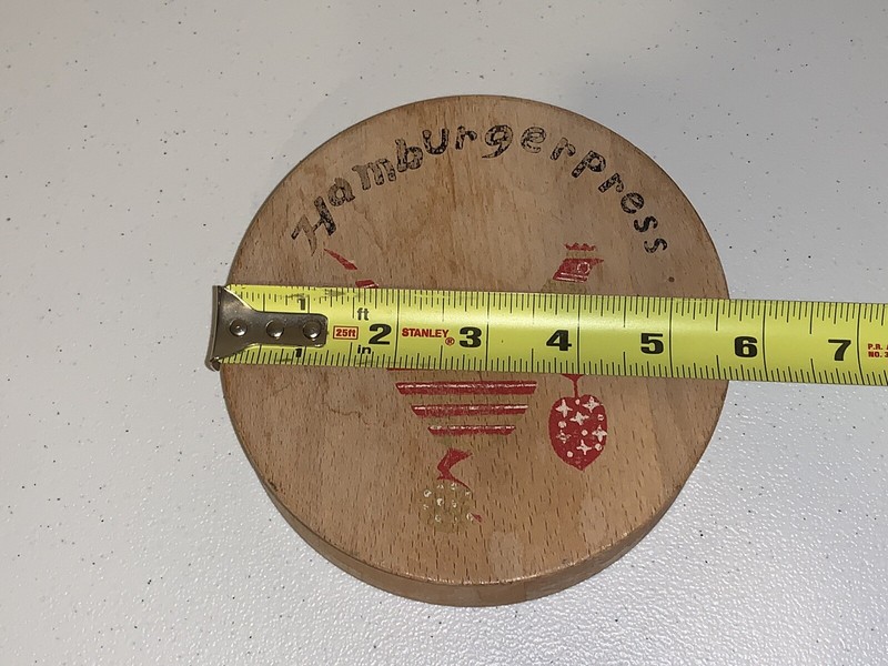 Vintage Wood HAMBURGER PATTY PRESS Rooster Made in Japan Farmhouse Home Decor gallery