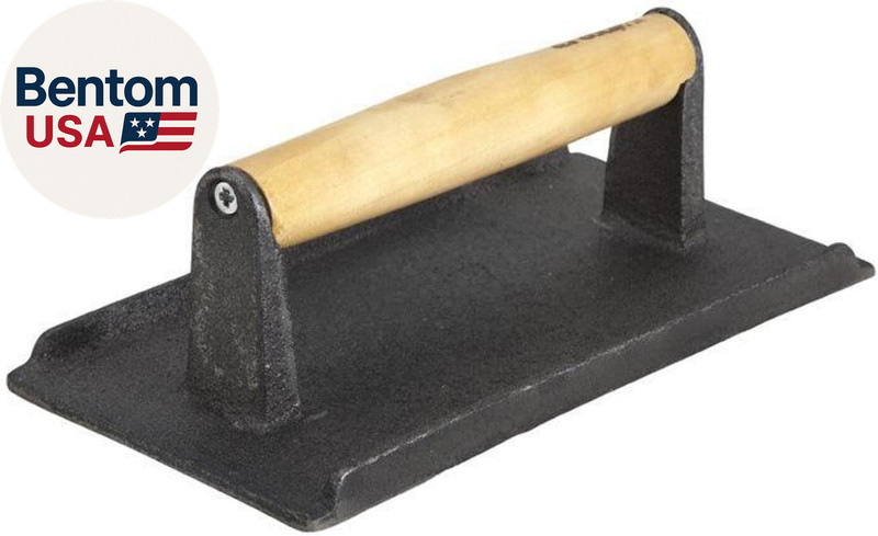 Cast Iron Steak Weight, 4.25-Inch by 8.25-Inch,Black, Tan,Medium gallery