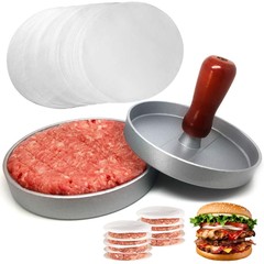 Hamburger Press Patty Maker Mold with 100 Pcs Wax Disc Papers for Cooking