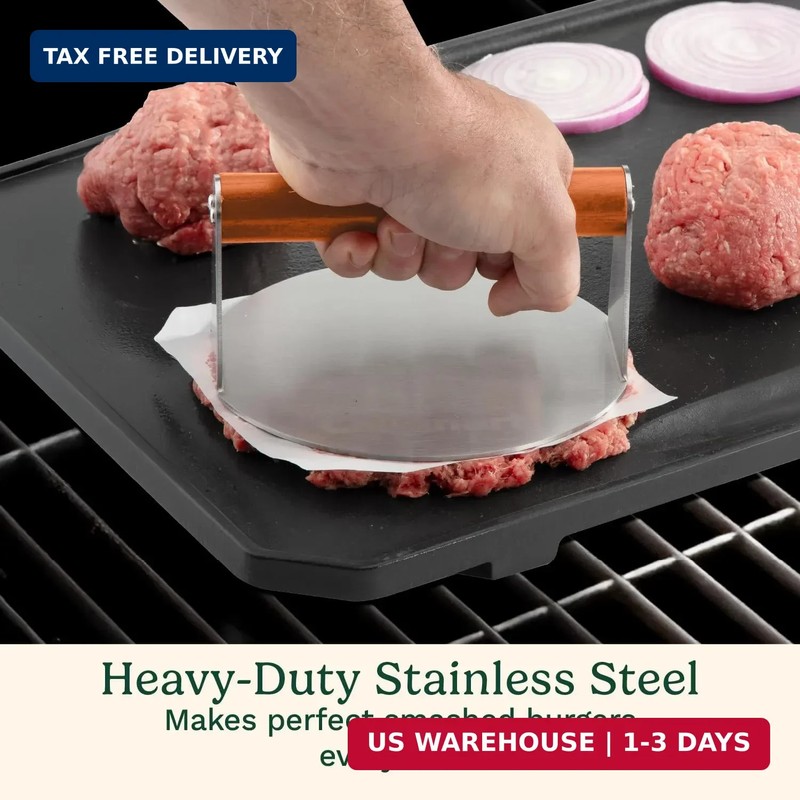 Cuisinart 6" Stainless Steel Smashed Burger Press, Juicy and Crispy Burgers for gallery
