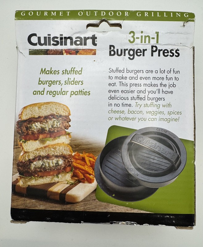 Cuisinart Hamburger Press Patty Maker, Stuffed Burger Press, 3 in 1 Non-Stick gallery