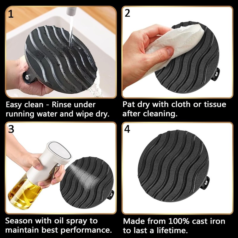 Compact 6" Cast Iron BBQ Smasher Tool - Achieve Flavors & Perfect Grilling Marks gallery